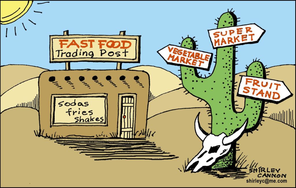 a cartoon depicting a food desert