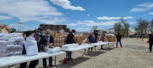 a mobile food pantry on the Wind River Indian reservation
