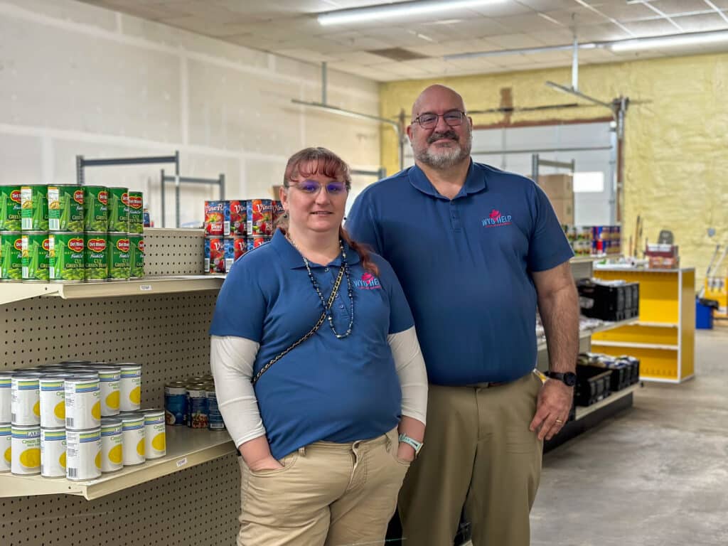 food pantry coordinators inside Rawlins WyoHelp location.