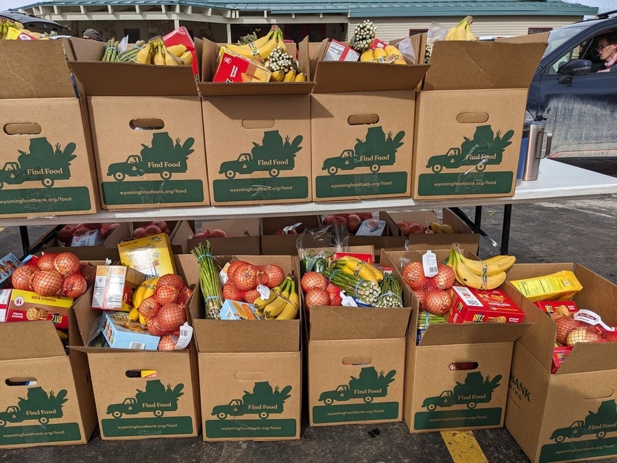 Boxes overflowing with produce